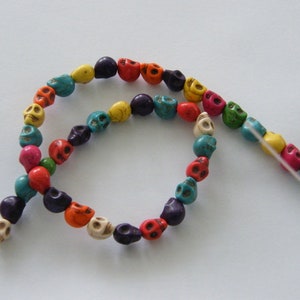 38 Mixed colours skull beads 10 x 8mm SK6 image 5