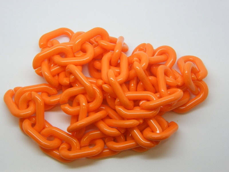 1 Meter Orange Acrylic Quick Link Chain FS - Etsy