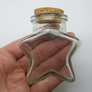 1 Star glass bottle with cork 004L