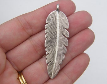 4 Feather pendants tibetan silver B230