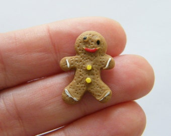 BULK 50 Gingerbread man embellishment cabochons resin FD475