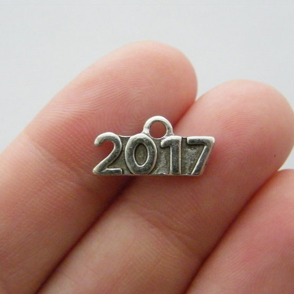 BULK 50 2017 charms antique silver tone PT73 - SALE 50% OFF