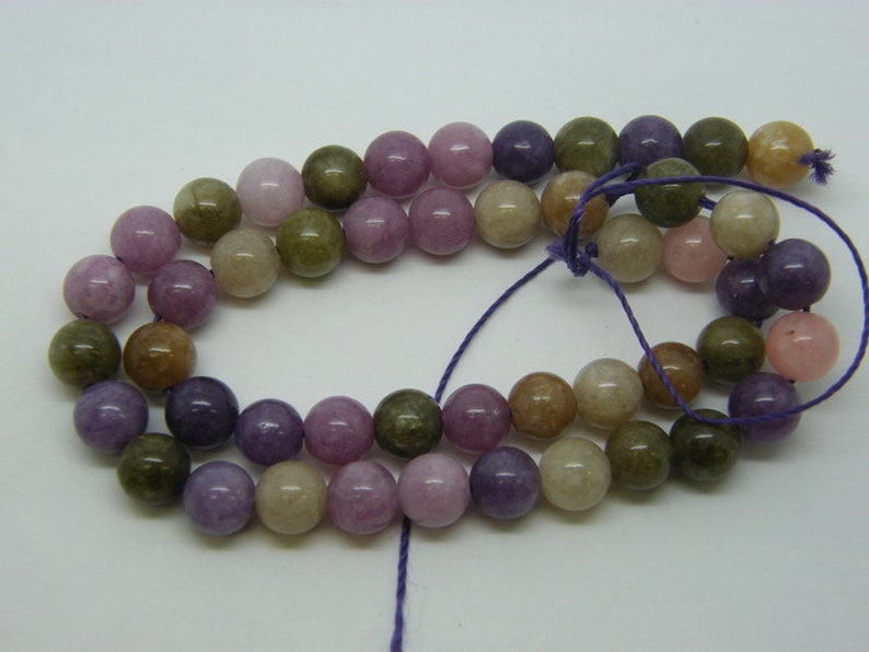 48 Beads dyed jade 8mm purple pink brown B270 48 Beads dyed jade 8mm purple pink brown B270