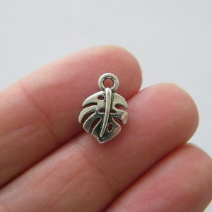 28 Leaf charms antique silver tone L145
