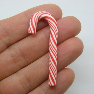 6 snoepriet kerstversiering miniatuur rode en witte klei FD691