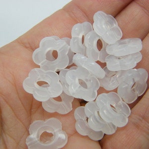 100 Flower bead frames  imitation jelly white acrylic BB523