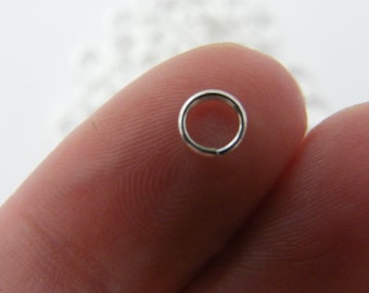 200 Split rings 5mm silver plated