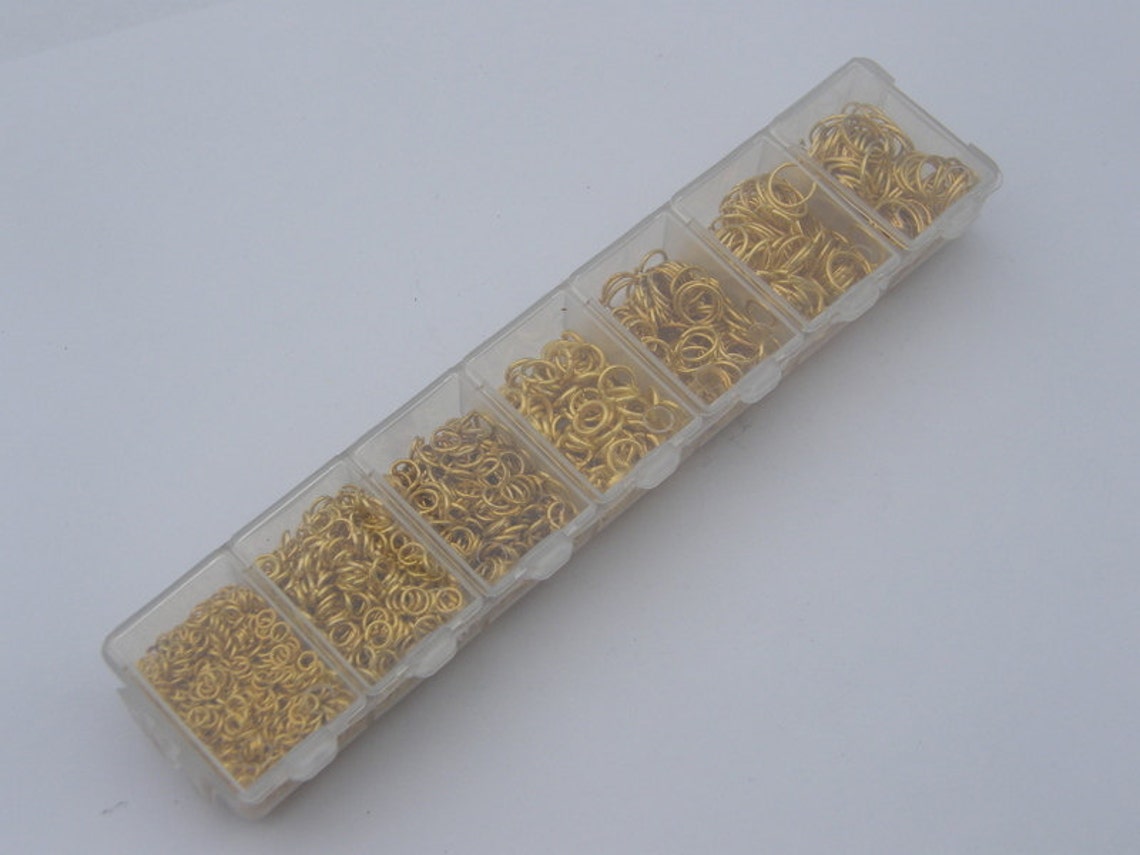1 Box Assorted Jump Rings 3 to 9mm Gold Plated 1780 Pieces Etsy