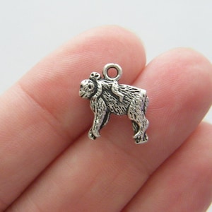10 Monkey charms antique silver tone A214