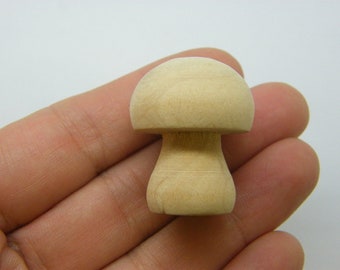 5 Mushroom embellishment natural wood 31 x 25mm L 45