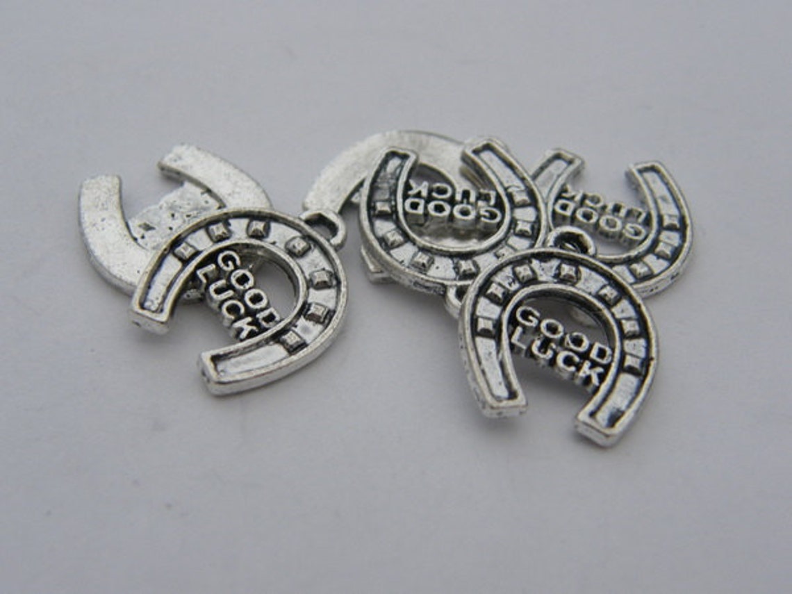 BULK 50 Good Luck Horseshoe Charms Antique Silver Tone A548 Etsy