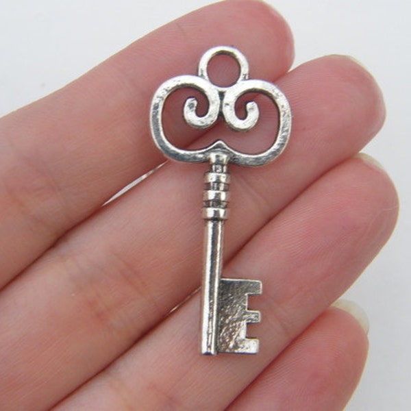 BULK 20 Key pendants antique silver tone K30 - SALE 50% OFF