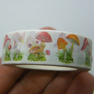 1 Mushroom toadstool plant washi tape ST4