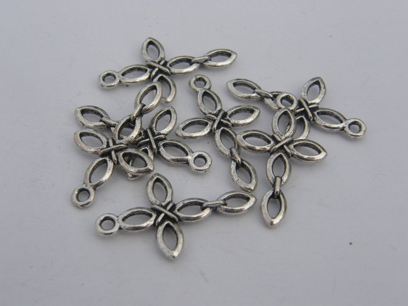 BULK 50 Cross charms antique silver tone C1