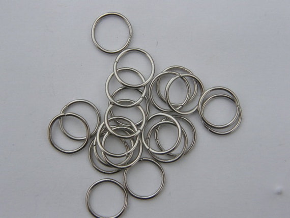 Jump Rings 8mm Medium Silver Plated Open Jump Rings, Brass 100 Pc
