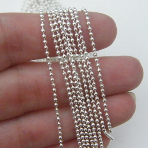 10m Ball Chain 1.5mm Silver Plated FS387 Etsy