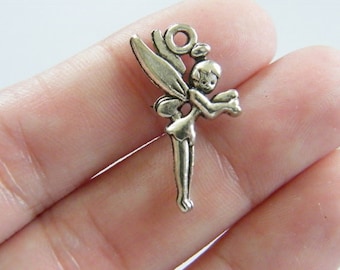 10 Fairy charms antoque silver tone FB15