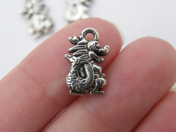 BULK 50 Dragon Charms Antique Silver Tone A17 SALE 50% OFF 