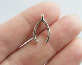 Charme Argent Sterling Vintage Wishbone – Porte-bonheur Rétro, 1,8 G, 2,4 Cm