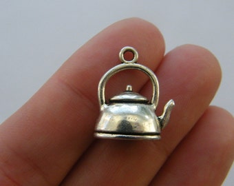 BULK 30 Kettle charms antique silver tone FD253