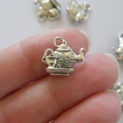 BULK 50 Teapot and Teacup Charms Antique Silver Tone FD54 Etsy