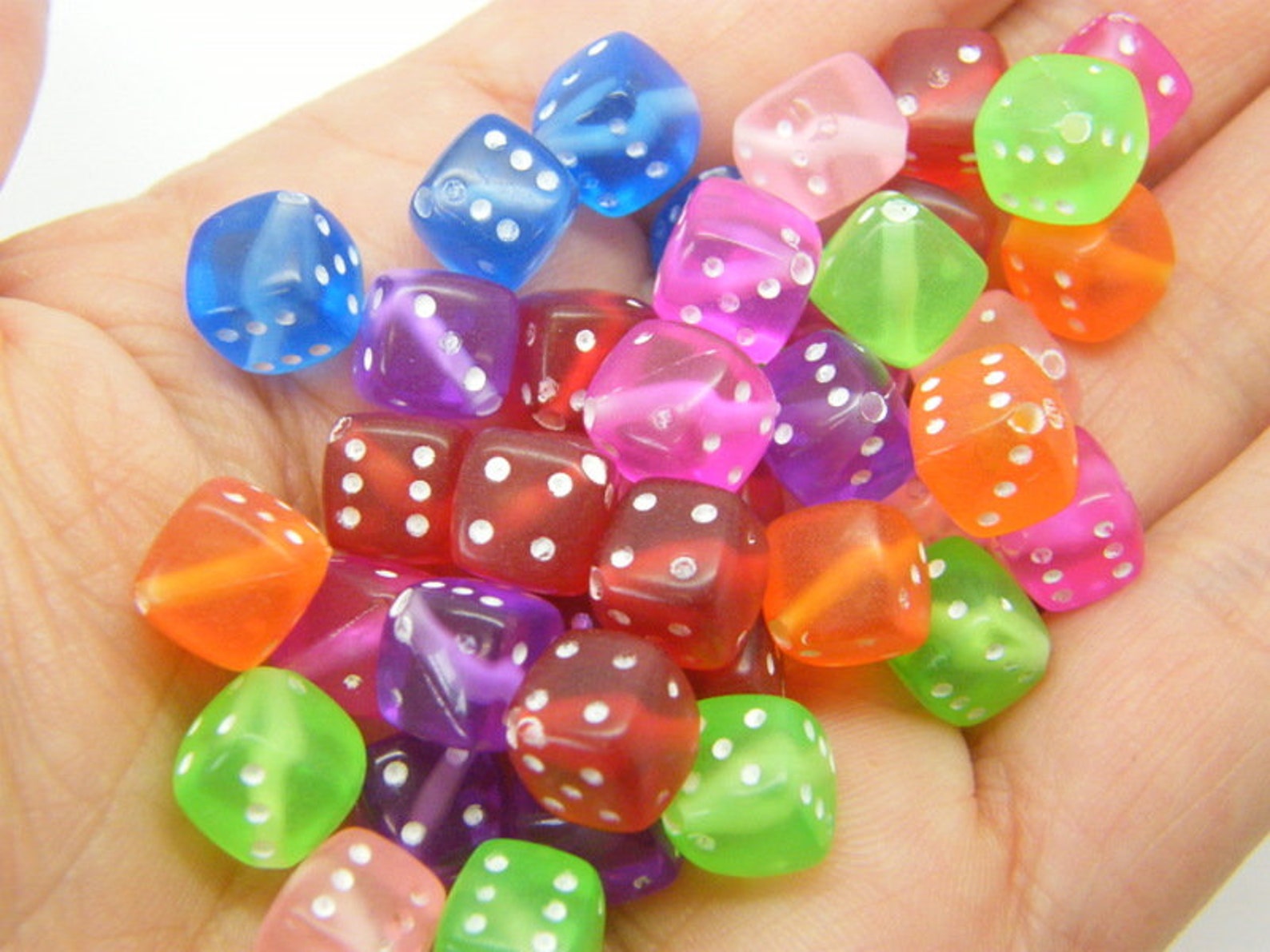 100 Acrylic Random Mixed Dice Beads AB17 Etsy