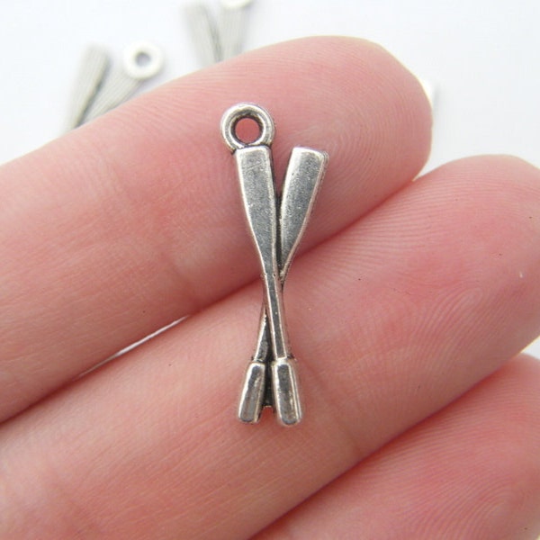 BULK 50 Oars charms antique silver tone SP110 - SALE 50% OFF