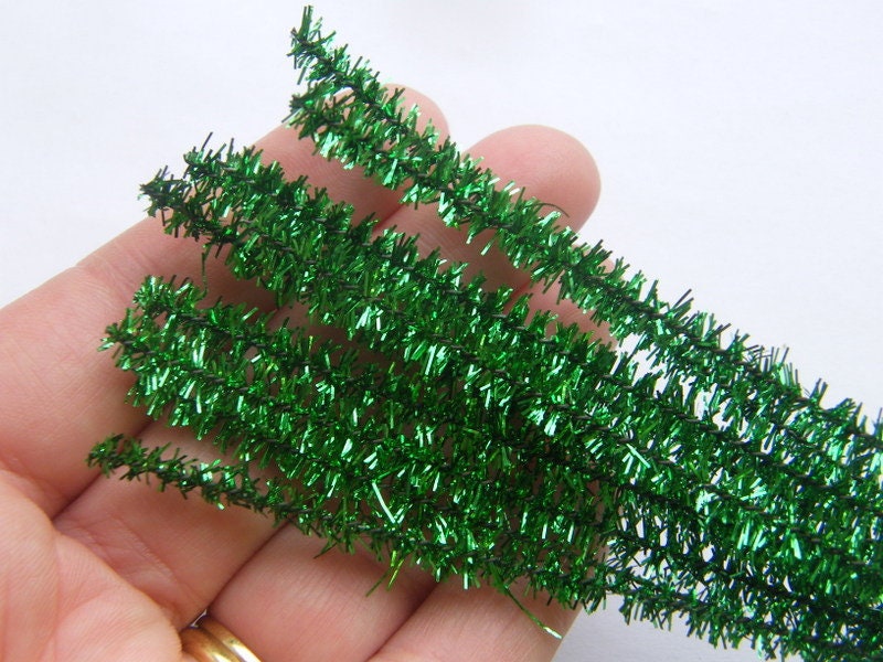 100 Sparkly Christmas Green Pipe Cleaners -  India