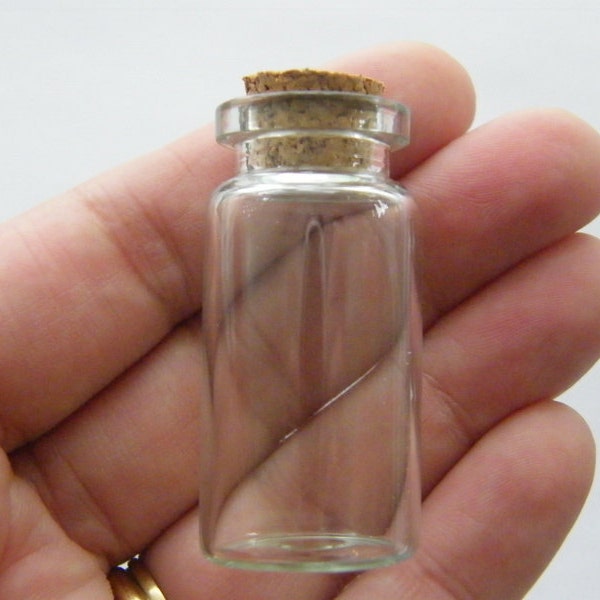 10 Mini glass bottles with corks GB 0080448