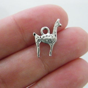 8 Lama Alpaka Charms antikem Silberton A99