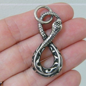 1 Schlangenanhänger antik silberfarben Edelstahl A824