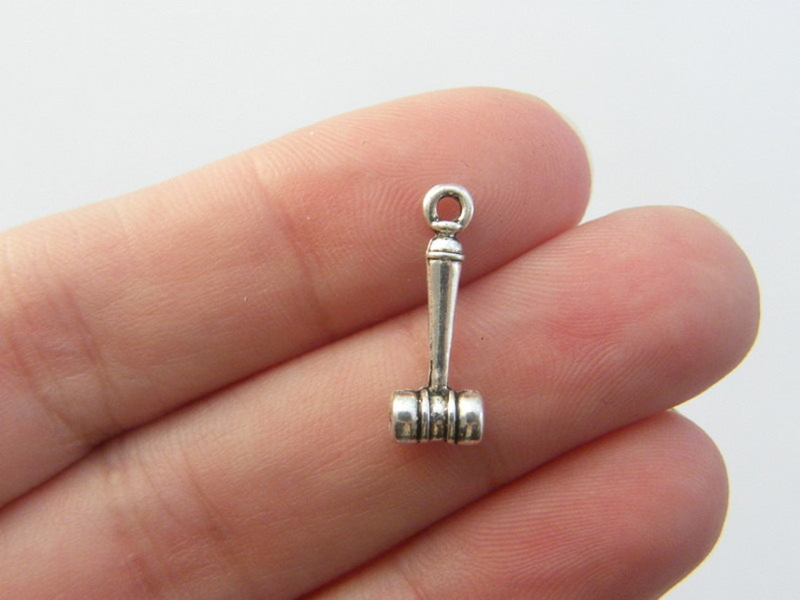 12 Gavel Charms Antique Silver Tone P142 Etsy