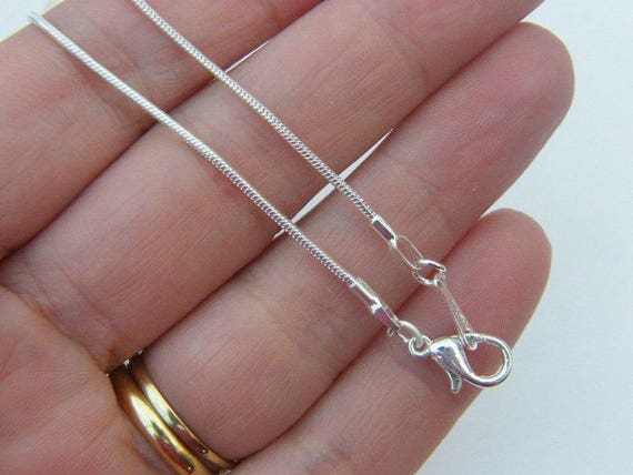 Wholesale 10pcs Beautiful plated silver 1mm Snake Chain Necklace Lobster Clasp Wholesale 10pcs Beautiful plated silver 1mm Snake Chain Necklace Lobster Clasp