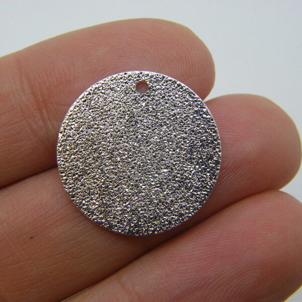 30 Stamping tags 20mm hammered texture FS82 - SALE 50% OFF