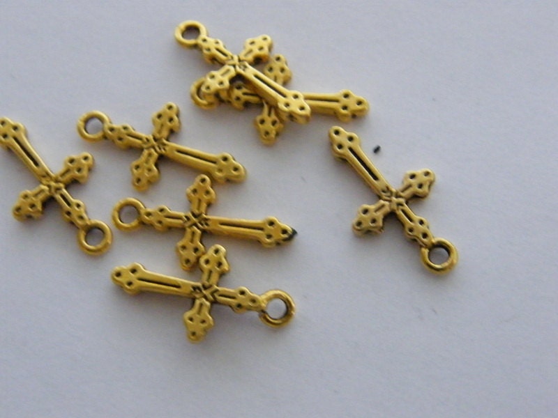 Bügelpatch, Griechisches Kreuz, Stickerei, Goldfarben, 5x5cm | Online-Verkauf Bei