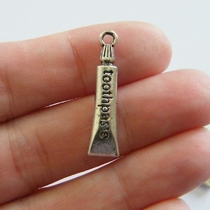 16 Zahnpasta Charms antikem silberfarbenem Ton MD40