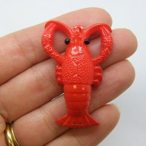 4 Lobster langoustine  pendants brown resin FF