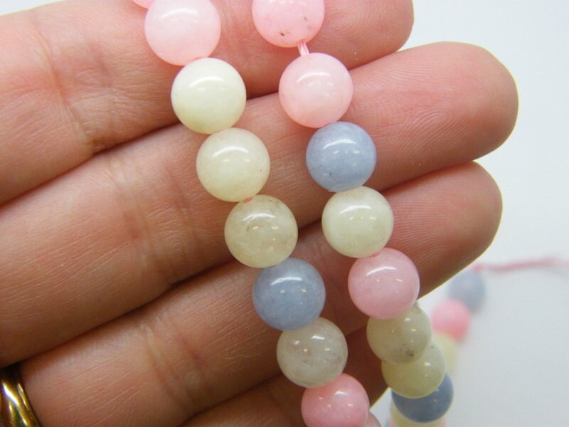 48 Beads dyed jade 8mm purple pink brown B270 48 Beads dyed jade 8mm purple pink brown B270