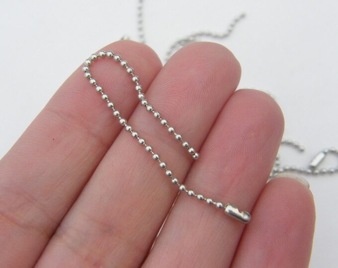 25 Ball Chain With Connector Clasp Silver Tone FS388 Etsy