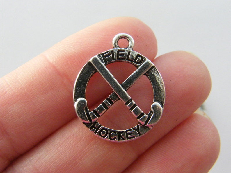 6 Field Hockey Charms Antique Silver Tone SP223 Etsy