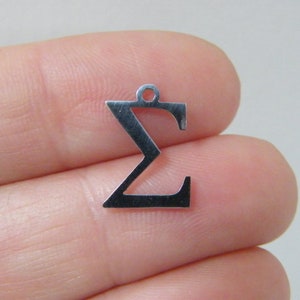 2 Omega griechisches Alphabet Anhänger Edelstahl M489
