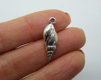 BULK 50 Schelp-bedels antiekzilverkleur FF273 - 50% KORTING SALE