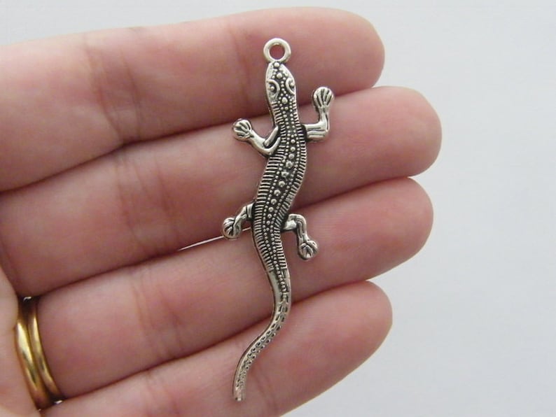 Gecko Eidechse Anhänger Aus 925 Sterling Silber - 20x12mm Charm