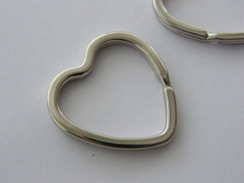 BULK 10 Heart Key Rings 31 X 31mm Silver Tone FS227 - Etsy
