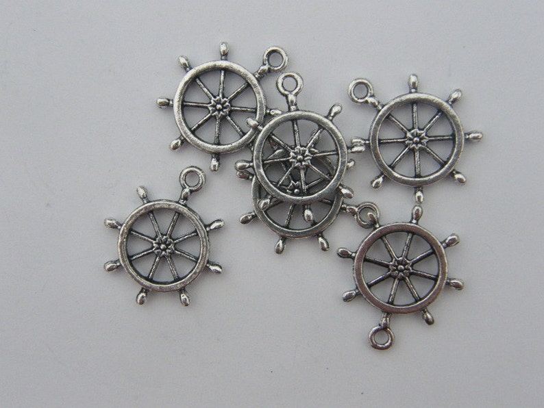 BULK 50 Helm charms antique silver tone SC3