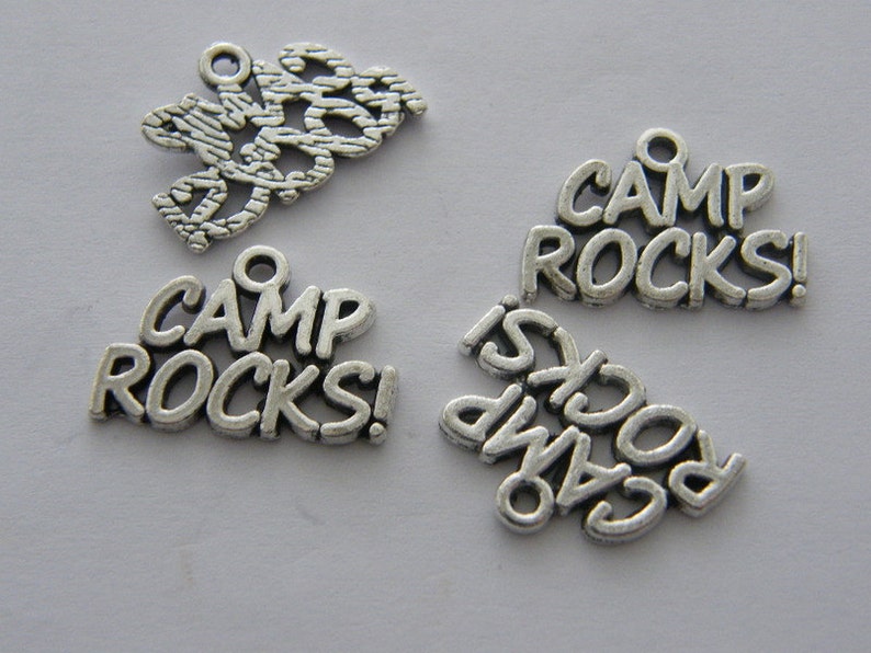 charms antique silver tone M653 BULK 50 Camp rocks