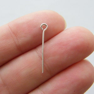 700 Eye pins  20mm silver plated FS59