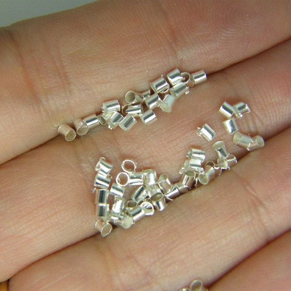 500 Tube crimps 2mm silver plated FS37