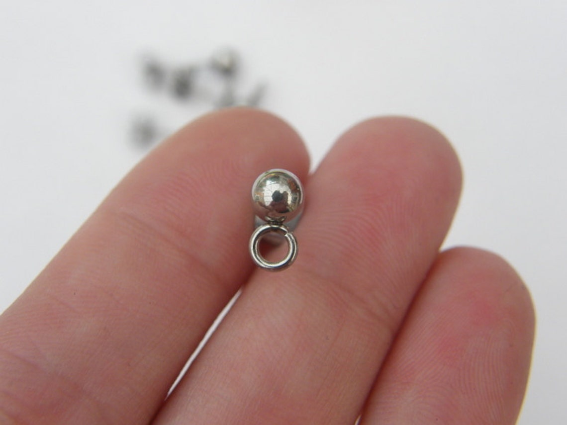 20 Earring Posts With Loops and Butterfly and Stoppers 17 X Etsy