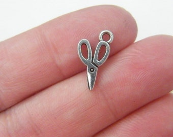 BULK 50 Pair of scissor charms antique silver tone P491 - SALE 50% OFF